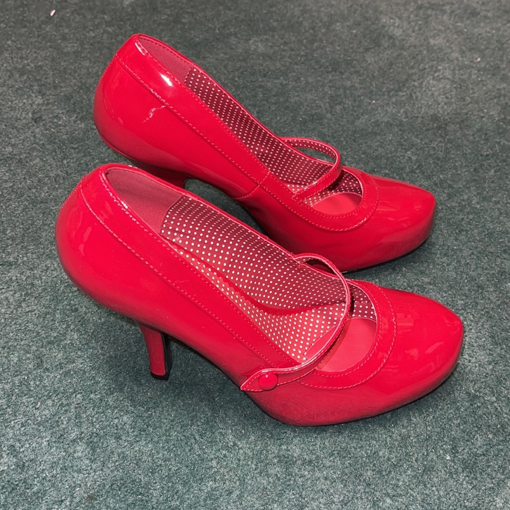 COPY - Brand new Pin up Couture Red Strap Heels
